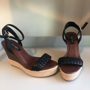 WHBM Porter Ankle Strap Wedges
